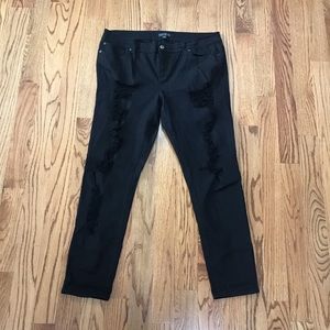 Black distressed denim jeans!